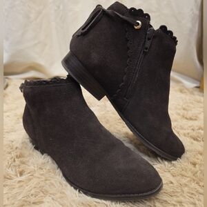 Jack Rogers Charlotte Dark Expresso Brown Suede Leather Ankle‎ Boots Sz 9M